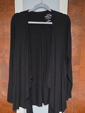 NWOT SIZE 3 Torrid Super Soft Black Open-Front Draped Cardigan